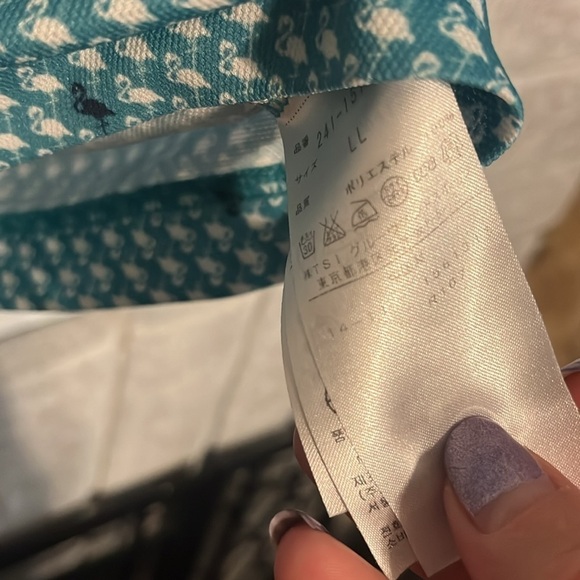 Callaway, turquoise flamingo, design button top, golf, shirt, size large - Picture 4 of 8